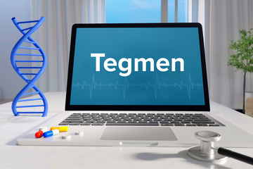 Tegmen – Medizin/Gesundheit. Computer im Büro mit Begriff auf dem Bildschirm. Arzt/Gesundheitswesen