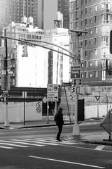 Simple NYC Street Corner in Black and White