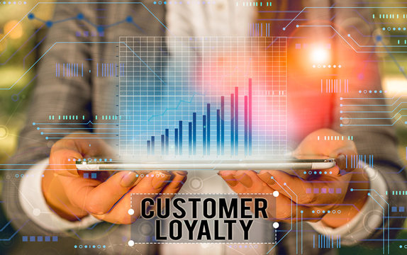 Handwriting text writing Customer Loyalty. Conceptual photo customers are devoted to a company s is products or services