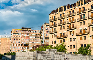 Soviet buildings in Yerevan, Armenia