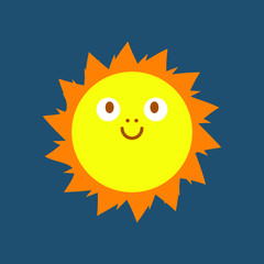 Cute Happy Smiling Sun vector