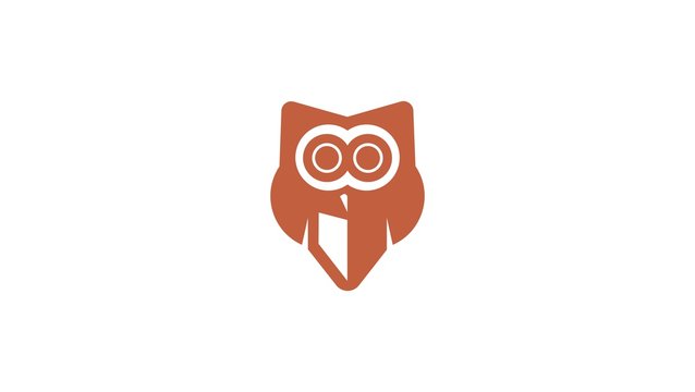 owl shield shape vector logo template