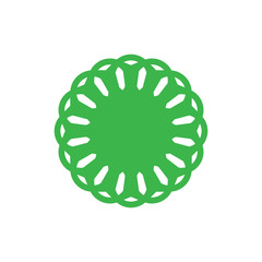 Green Flower logo design vector