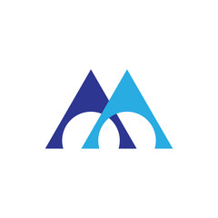 M letter Mountain logo design vector