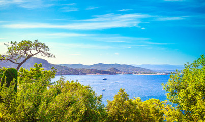 Fototapeta na wymiar Cannes La Napoule bay view. French Riviera, Azure Coast, Provence
