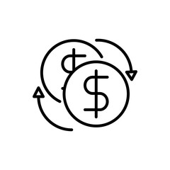coins exchange business cash money line design