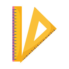 back to school education triangle ruler and ruler measure icons