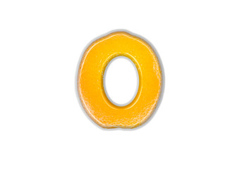 The English letter "O" is made up of oranges