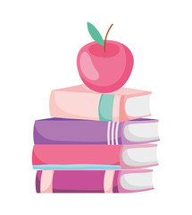 back to school education apple on stacked books