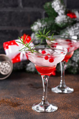 Cranberry margarita cocktail. Christmas drink
