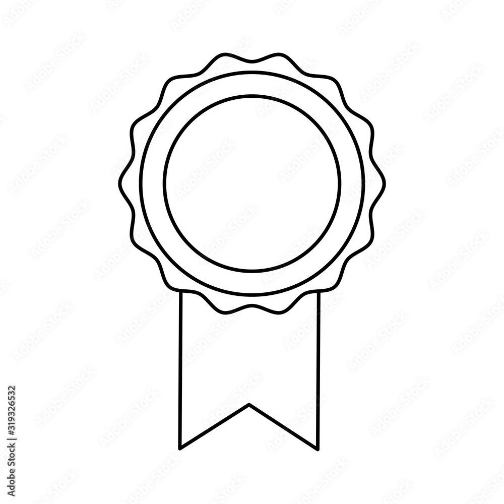 Sticker isolated seal stamp and ribbon vector design