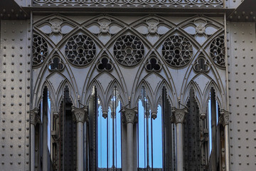 The gothic ajury pattern of dark old metal. Portugal.