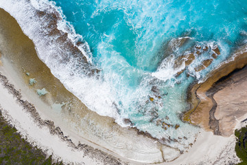 Overhead view of the rocks at Lover's Cove in Esperance, Western Australia