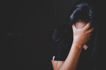 Young depressed woman, domestic and rape violence,beaten