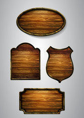 Vector realistic illustration of wooden signboard