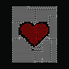 love shape graphic for background