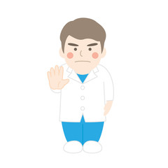 白衣男性キャラクターストップ