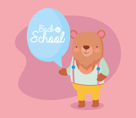back to school education bear with clothes