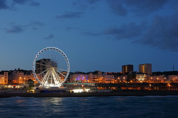 Coast Line and Ferris Wheel in Brighton England