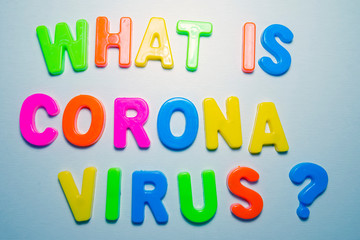 What is Coronavirus, the text is written in plastic letters in different colors.