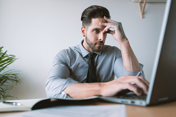 businessman working on laptop