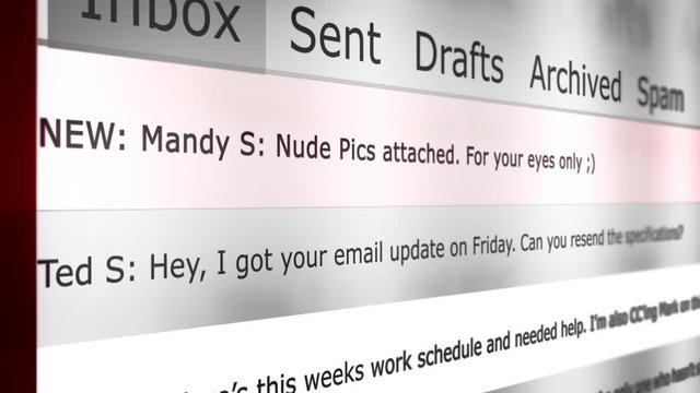 Dramatic Email Inbox Animation Series - Nude Photos Attached - Female Adultery Version