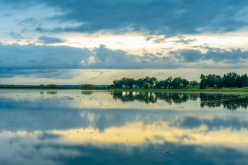 landscape with lake and clouds