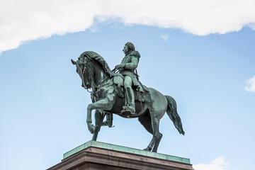 Fototapeta na wymiar Charles XIV John of Sweden statue at royal palace in Oslo 