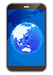 スマホとネットワークデジタルイメージ背景