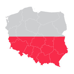 Fototapeta na wymiar ポーランド　 国旗　地図　アイコン