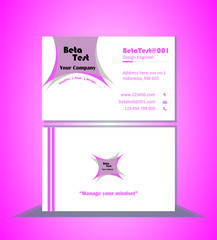 Business ID Card template with Pink Design