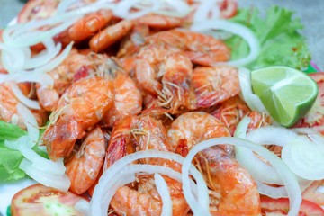 shrimps on a plate