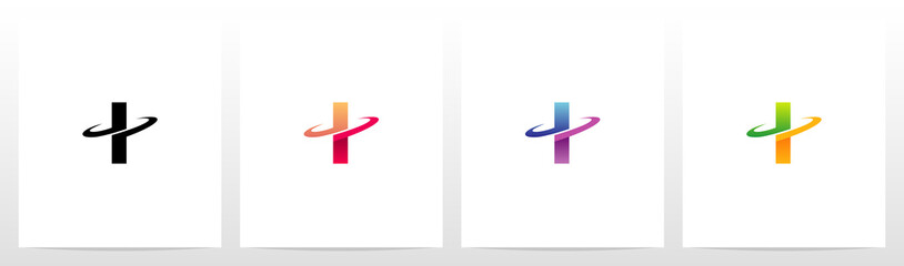 Swoosh Graphic On Letter Logo Design I