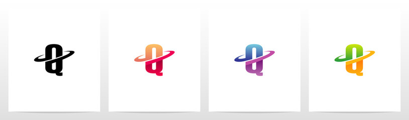 Swoosh Graphic On Letter Logo Design Q