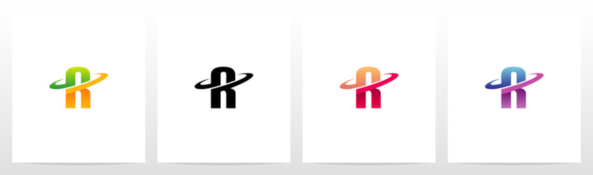 Swoosh Graphic On Letter Logo Design R