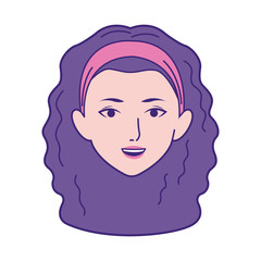 cartoon girl with curly hair icon