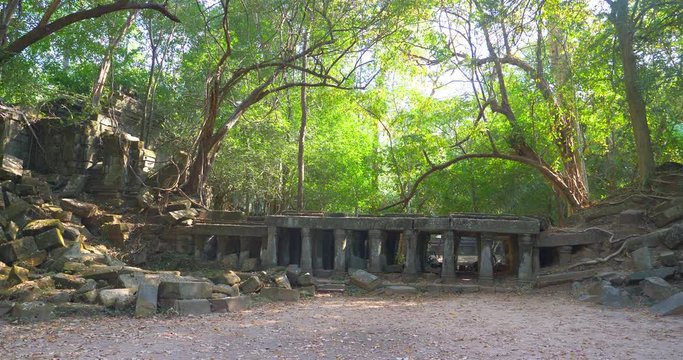 Beng Mealea ancient temple ruines in the middle of jungle forest in Sieam Ream, Cambodia