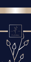 Luxury logo design packaging floral vector eps 10