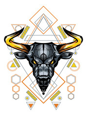 taurus zodiac symbol in saced geometry