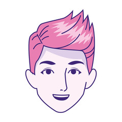 cartoon boy smiling icon, colorful design