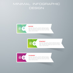 Info graphic template with 3 options, workflow, process chart, Timeline info graphics design vector diagram, annual report, web design, steps or processes. - Vector