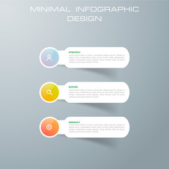 Info graphic template with 3 options, workflow, process chart, Timeline info graphics design vector diagram, annual report, web design, steps or processes. - Vector
