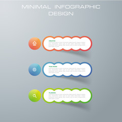 Info graphic template with 3 options, workflow, process chart, Timeline info graphics design vector diagram, annual report, web design, steps or processes. - Vector