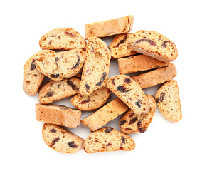 Sweet cookies on white background