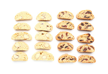 Sweet cookies on white background