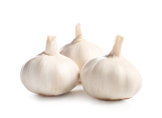 Fresh garlic on white background