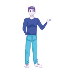 cartoon man standing icon