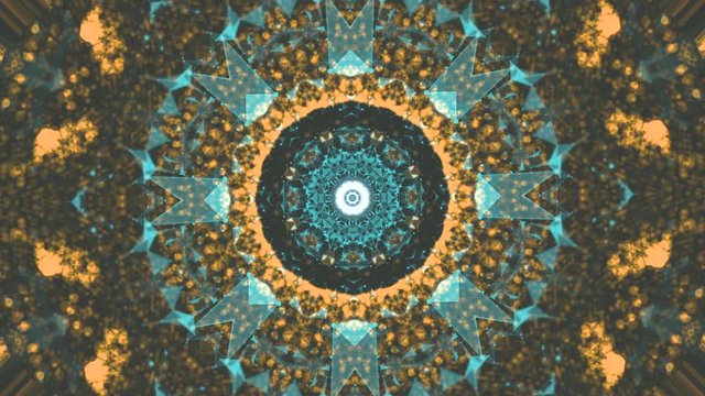 Animation of subatomic energy released. Polygonal and bokeh particles synergy blasting in eye-catching creative pattern.