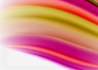 Wave lines abstract background, smooth silk design with rainbow style colors. Liquid fluid color waves. Vector Illustration