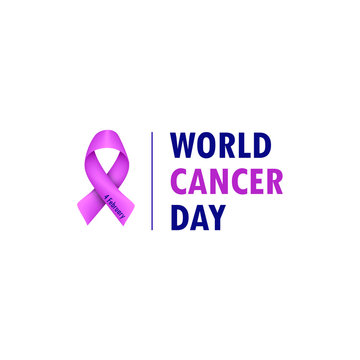 World Cancer Day symbol sign design with Realistic ribbon. 4 February 